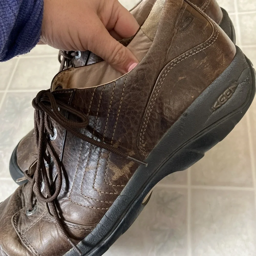 Keen  Oxfords Brown Leather Lace Up Shoes‎ Men's Size 12 US 13008-SHTK GTS 0410